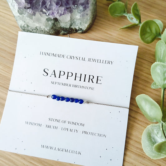 Sapphire Bracelet September Birthstone Gift 