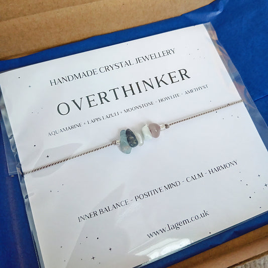 Overthinker Crystal Bracelet | Minimalist Silk Cord Jewellery