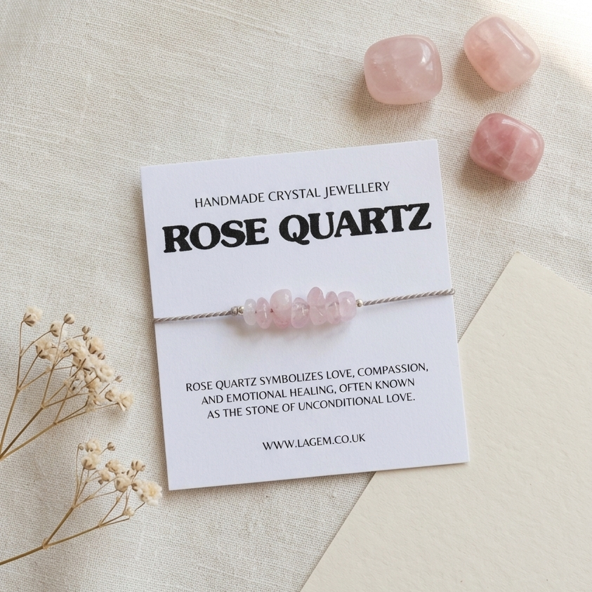 rose quartz crystal bracelet uk