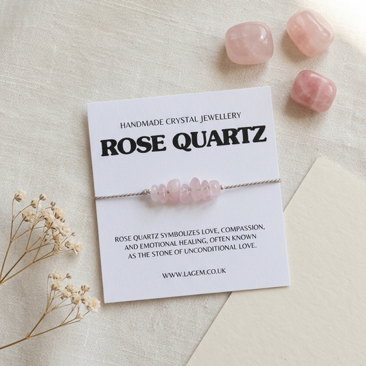rose quartz crystal bracelet uk