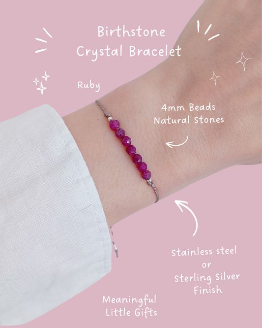 Birthstone Crystal Bracelet UK – Personalised Jewellery & Birthday Gift 4mm