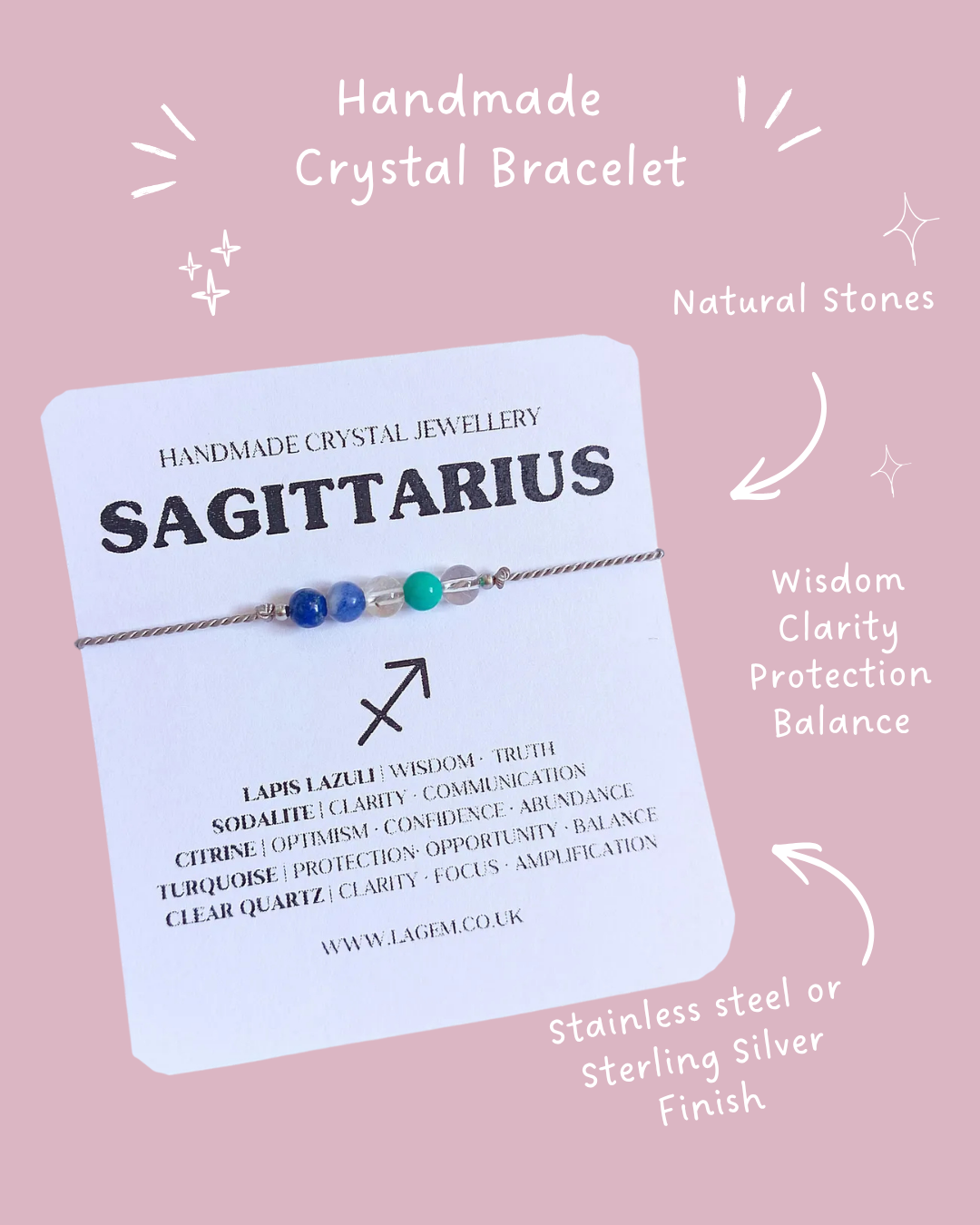 Zodiac Crystal Bracelet UK – Astrology Jewellery & Star Sign Gift