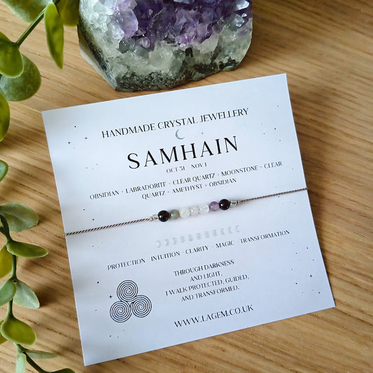 Halloween Crystal Bracelet - Samhain magical gift jewellery UK