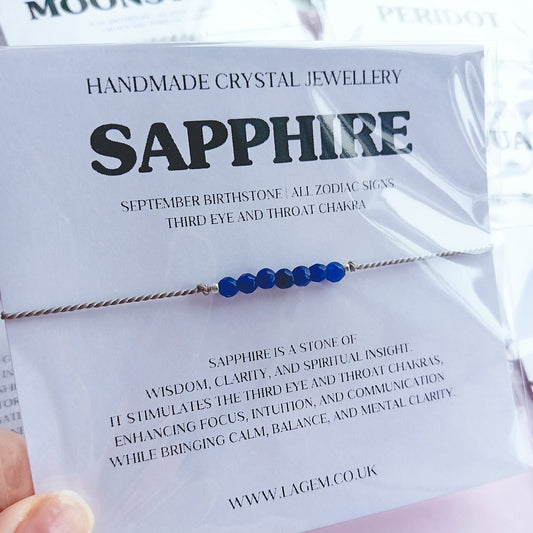 Sapphire crystal bracelet september birthstone