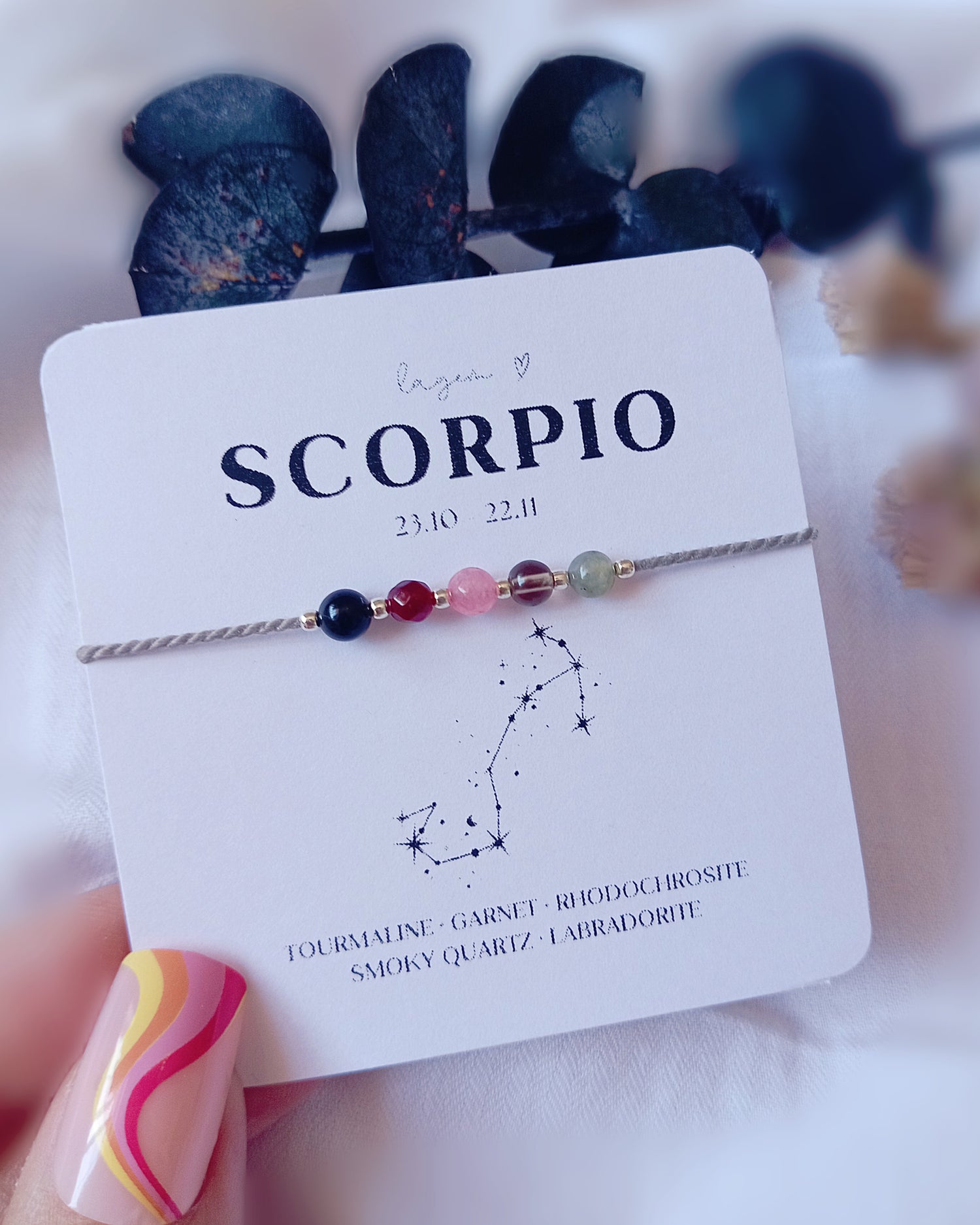 Zodiac Bracelet UK – Astrology Jewellery, Star Sign Gift, Crystal Gemstone Bracelet for Her scorpio xodiac bracelet