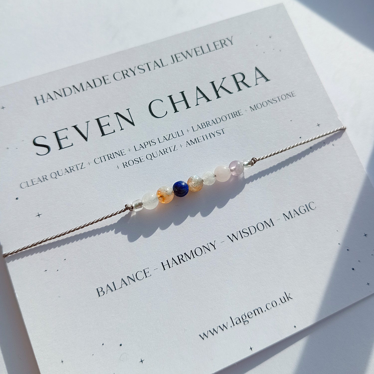 Seven chakra crystal bracelet UK 
