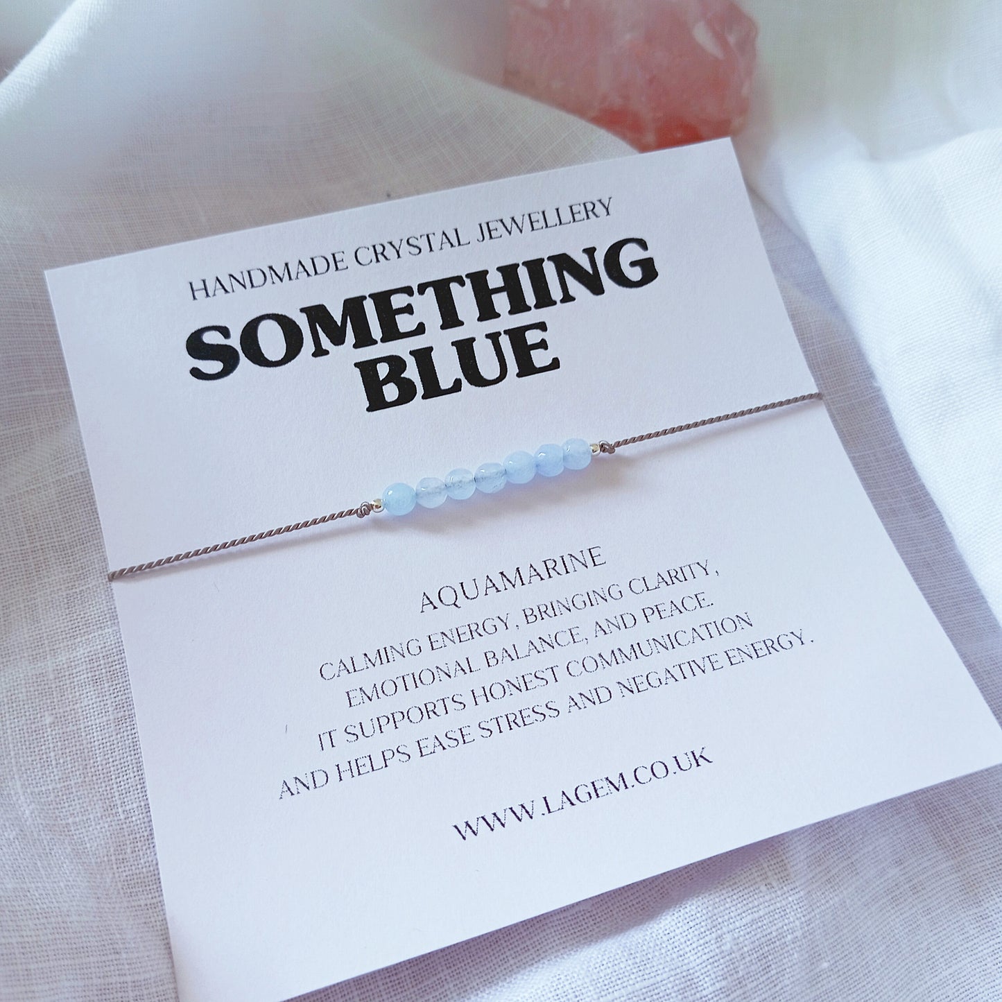 something blue crystal bracelet gift for bride 4mm beads