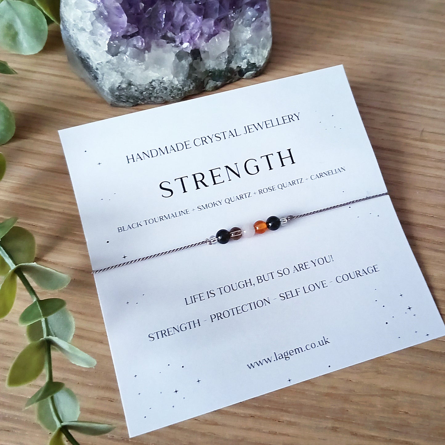 strength crystal bracelet - handmade jewellery in UK lagem