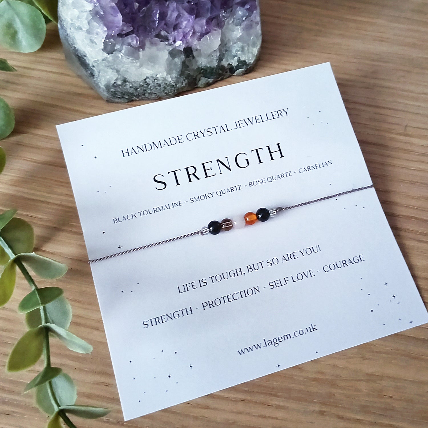 strength crystal bracelet - handmade jewellery in UK lagem