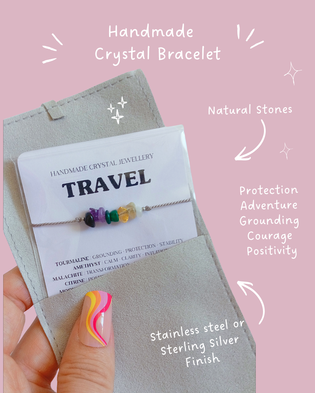 Travel Crystal Bracelet UK – Protection, Good Luck &amp; Adventure Jewellery