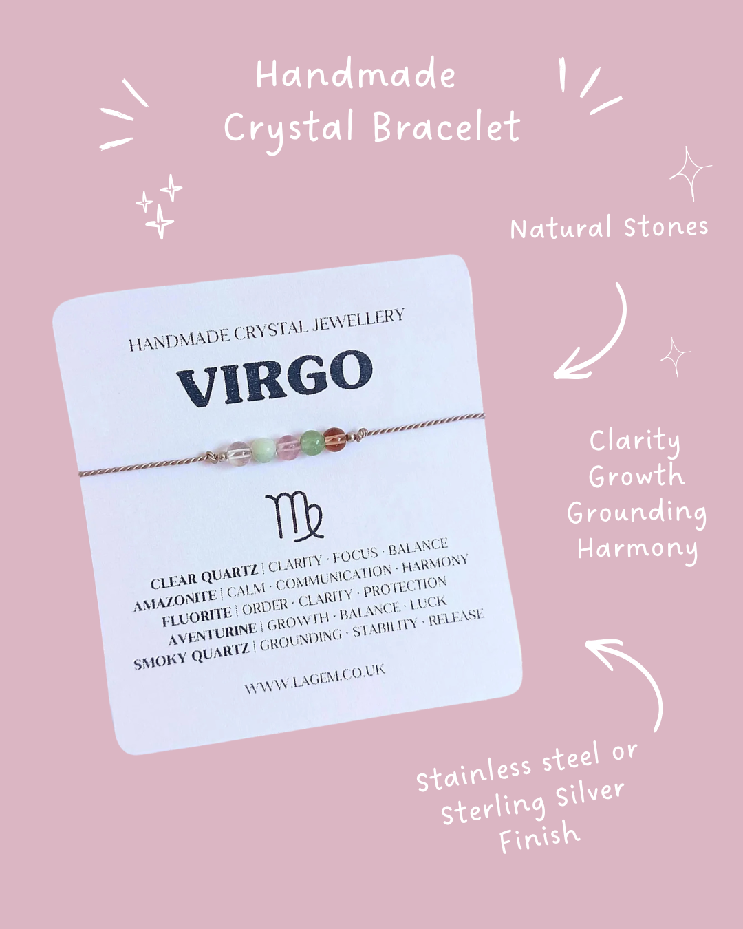 Zodiac Crystal Bracelet UK – Astrology Jewellery & Star Sign Gift