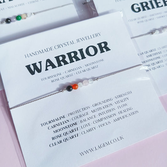 Warrior crystal bracelet, handmade jewellery UK LAGEM