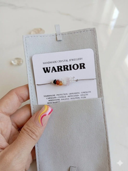 warrior crystal bracelet, raw gemstones jewellery gift