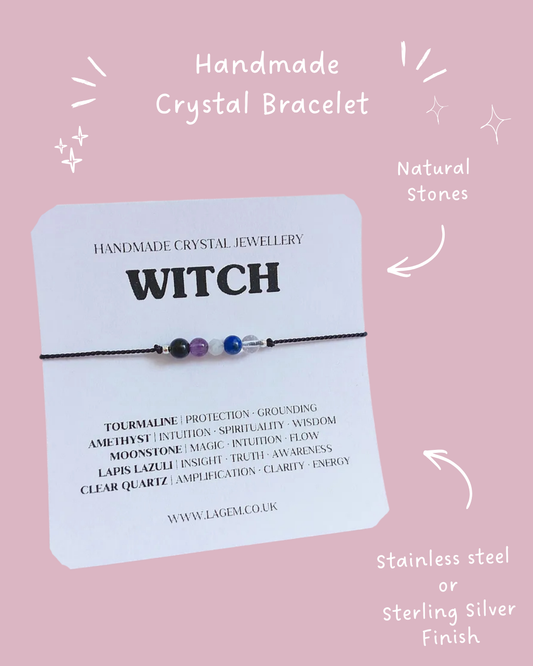 Witch Crystal Bracelet UK – Protection, Intuition & Spiritual Jewellery